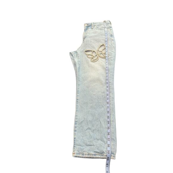 Madewell Fiore Wash Bedazzled Artsy The Curvy Perfect Vintage Jean Size 30‎ - Picture 16 of 16